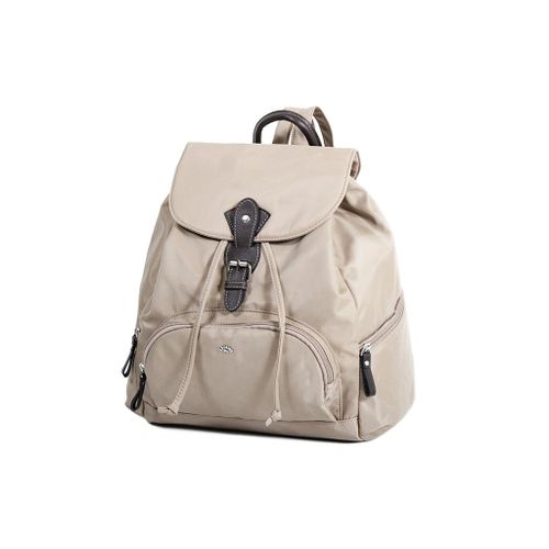 Sac à dos Katana Nylon garni croûte de cuir de vachette K 29306 - Beige