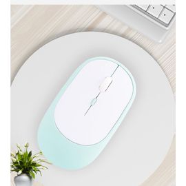 Souris portable ultra-fine bleue silencieuse avec chargement sans fil pour ordinateur portable Apple Macbook Lenovo