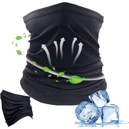 Couvre-Chef D'extérieur Multifonction Noir, Écharpe Et Tour De Cou En Soie Glacée Pour Homme, Coupe-Vent, Cagoule, Écharpe Et Tour De Cou Pour Moto, Cyclisme, Course À Pied, Protection Solaire Et Uv