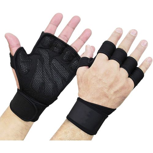 Paire (S) De Mitaines De Sport Rembourrées En Cuir Avec Poignets - Antidérapantes Et Ventilées - Pour L'haltérophilie, Les Tractions, L'entraînement, Le Roller, Pour Femmes Et Hommes