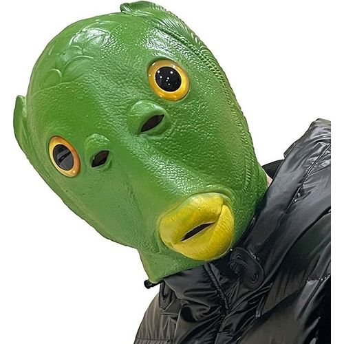 Masque De Poisson Vert, Masque Tête De Poisson Pour Adultes, Déguisement Tête De Poisson, Déguisement D'halloween Amusant Pour Hommes Et Adultes