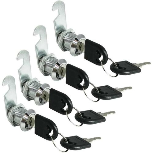 (Clé différente 25 mm) Cylindre à came pour boîte aux lettres, tiroir, armoire, cylindre à came, quincaillerie d'armoire (lot de 4)