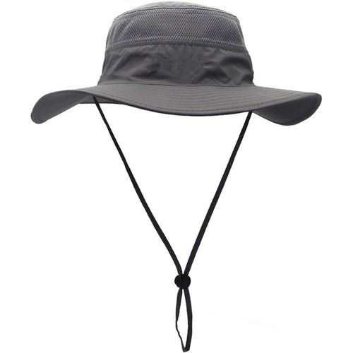 Chapeau De Soleil Gris Foncé Pour Homme Et Femme, Pliable, Anti-Uv, Idéal Pour Les Voyages, La Randonnée, Le Camping Et La Pêche.