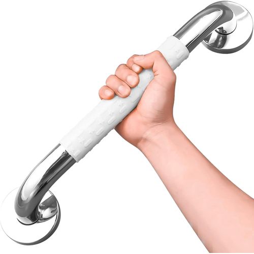Barre d'appui de douche, poignée antidérapante, barre d'appui murale en acier inoxydable, poignée de sécurité pour baignoire ou toilettes, salle de bain, cuisine, escalier (40 cm, blanc)
