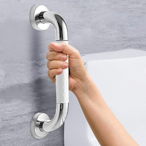 Barre d'appui de douche, poignée antidérapante, barre d'appui murale en acier inoxydable, poignée de sécurité pour baignoire ou toilettes, salle de bain, cuisine, escalier (30 cm, blanc)