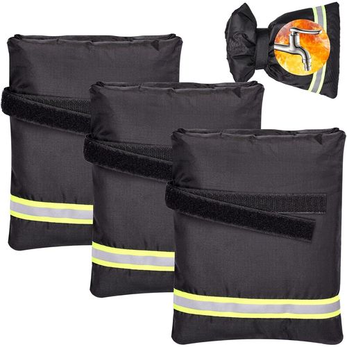3 robinets antigel avec bande réfléchissante, 22 cm x 18 cm (universel), robinets antigel extérieurs pour la protection contre le gel en hiver