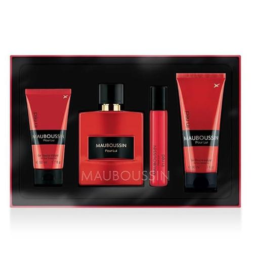 Coffret Parfum 'pour Lui In Red' 4 Pieces Edp 100ml + Edp 20ml + Gel D Homme Mauboussin 