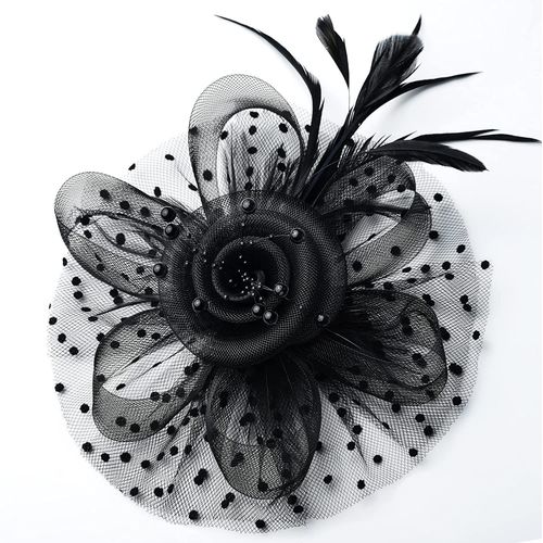 Chapeau Bibi Noir À Plumes Pour Mariage, Journée Des Dames, Bandeau Et Clip, Chapeau De Cocktail, De Thé, Pour Filles Et Femmes