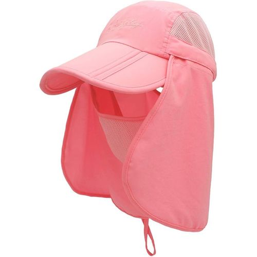(Rose) Casquette D'extérieur À Rabat Pour Le Cou Et Le Visage, Protection Uv, Chapeau De Soleil À Séchage Rapide, Chapeau De Pêche Upf50+