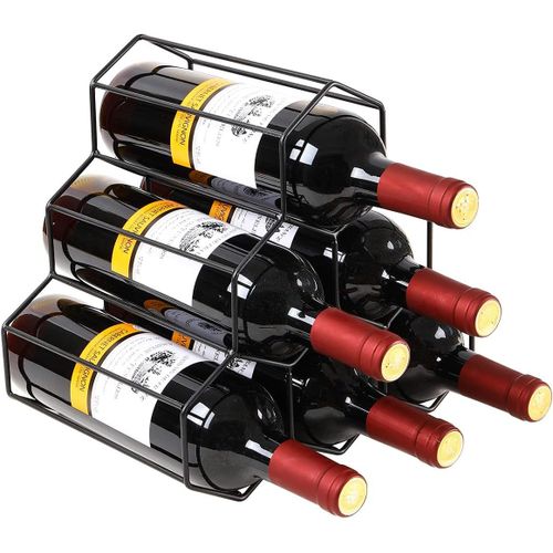 Casier À Vin Autonome, Sans Vin, Pour 6 Bouteilles, Support De Rangement Pour Bouteilles De Vin, Noir