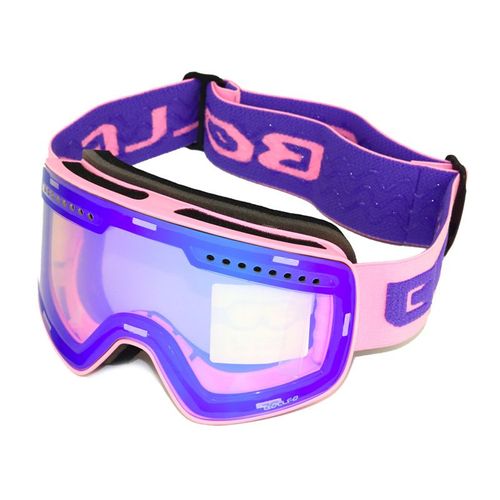 Lunettes De Ski Magnétiques Double Couche Lentille Polarisée Ski Anti-Buée Uv400 Lunettes De Snowboard Lunettes De Ski¿Pièce Orchidée Cadre Rose¿