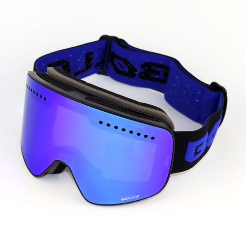 Lunettes De Ski Magnétiques Double Couche Lentille Polarisée Ski Anti-Buée Uv400 Lunettes De Snowboard Lunettes De Ski¿Cadre Noir Pièce Bleue¿