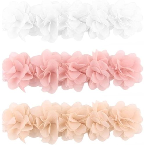 Lot De 3 Bandeaux Gros-Grain Pour Petites Filles, Bandanas Bébé Fille, Bijoux Bébé, Fleurs, Bandeaux Enfants