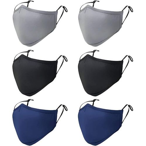 Visière En Tissu Noir Gris Marine Avec Ligne De Nez, Forme 3d, Boucles D'oreilles Réglables, Lavable Et Réutilisable, Convient Aux Hommes Et Aux Femmes