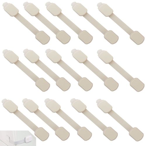 Lot De 10 Verrous De Sécurité Réglables Pour Protéger Vos Armoires Des Enfants, Sans Risque De Coincement Des Doigts. Installation Facile, Aucun Outil Requis.