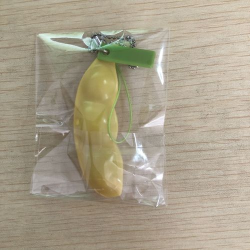 Haricots d'ombre jaunes et colorés, emoji de cacahuète, faux emoji, prise de haricots d'ombre, petit jouet, téléphone portable, pendentif porte-clés