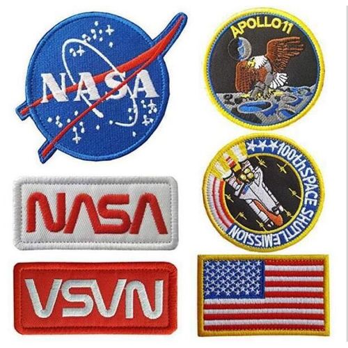 Lot De 6 Écussons Thermocollants Brodés Avec Logo Nasa Et Drapeau Américain, À Coudre Ou À Repasser Pour Vestes, Jeans, Pantalons, Sacs À Dos Et Vêtements