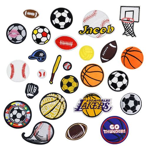 Lot De 26 Patchs Thermocollants À Motifs Basket-Ball, Tennis, Rugby, Football Pour Enfants, Jeans, Vêtements, Vestes, Sacs, Écharpes