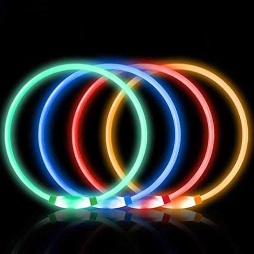 Colliers Lumineux Pour Chiens - Colliers Lumineux Rechargeables Par Usb Pour Chiots Lumières Clignotantes Pour Promener Les Chiens De Petite, Moyenne Et Grande Taille