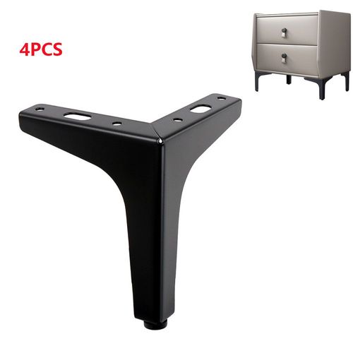 (150 mm) 4 pieds de meuble triangulaires en métal de style moderne pour meuble TV, canapé, armoire, table, lit, bureau, finition noir mat
