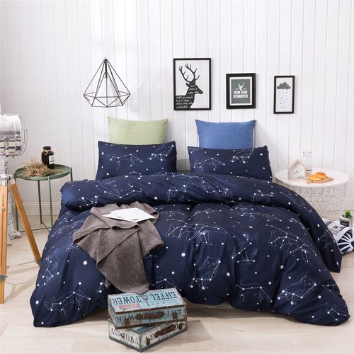 Parure De Lit Avec Housse De Couette Et 2 Taies D'oreiller En Microfibre, 228 X 228 Cm, 50 X 66 Cm, Motif Constellation Animale, Housse De Couette 3 Pièces