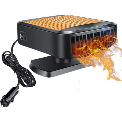 Chauffage de voiture 12 V 150 W, ventilateur de chauffage et de refroidissement 2 en 1, ventilateur électrique portable avec prise allume-cigare, dégivreur de pare-brise rotatif à 360 degrés