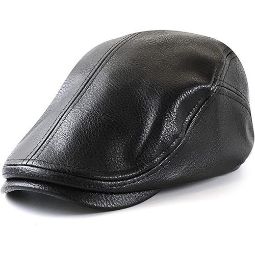 Béret Réglable En Cuir Synthétique Pour Homme, Casquette Gavroche Ivy Gol, Taille 56-60 Cm