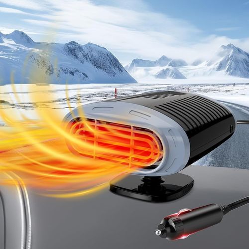 Chauffage de voiture 12 V 150 W, ventilateur portable 12 V avec allume-cigare, désembueur de vitres et soufflerie d'air chaud pour caravanes, camions et voitures