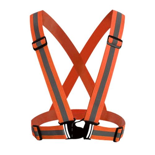Gilet De Sécurité Réfléchissant Orange, Réglable Et Élastique, Avec 2 Bracelets Réfléchissants Et Brassard De Sécurité Pour Le Cyclisme, La Marche Et La Course À Pied