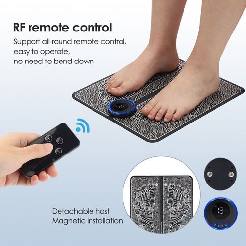 Coussin de massage des pieds EMS, coussin de massage des pieds intelligent, machine de massage des pieds à impulsions télécommandée avec patch d'électrode