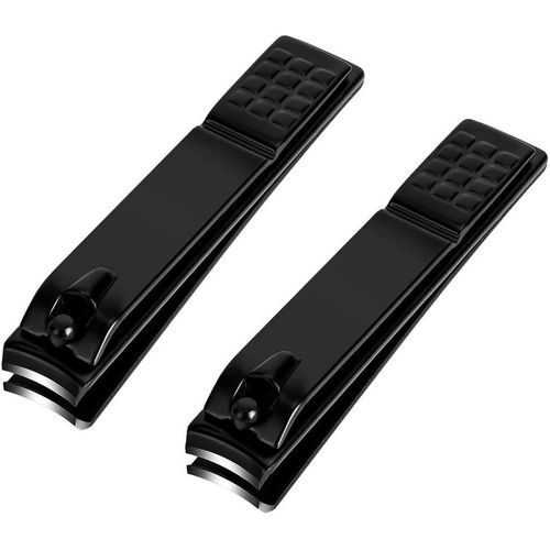 Ensemble De Coupe-Ongles, Coupe-Ongles Et Coupe-Ongles Pointus En Acier Inoxydable, Coupe-Ongles Noirs, Grand - Lot De 2. 