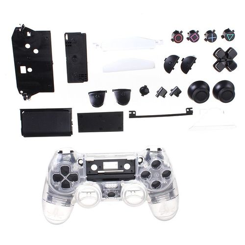 Convient Pour Ps4 Ps5 Poignée En Cristal Bricolage Poignée Couvercle Remplacement Coque Kit De Réparation Avec Bouton À Vis Transparent