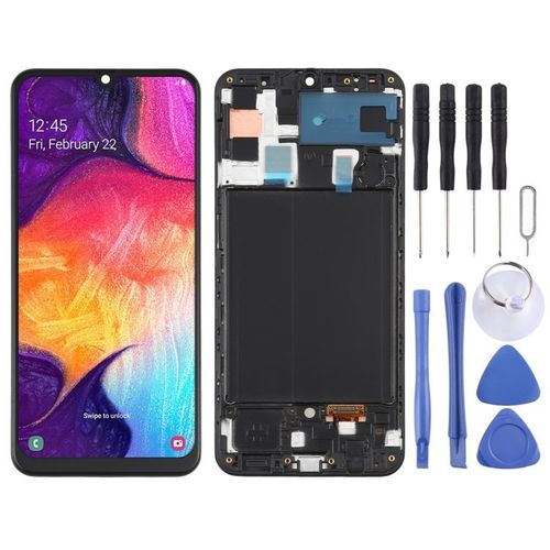 (Noir) -10 pièces pour écran tactile LCD Super AMOLED pour Samsung Galaxy A50