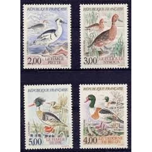 Série Nature De France (10) : Espèces Protégées De Canards Série Complète Année 1993 N° 2785 2786 5787 2788 Yvert Et Tellier Luxe
