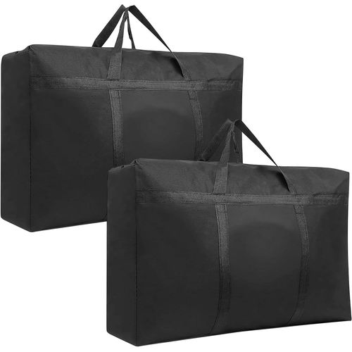 Kalanka-2 Pièces Grand Sac De Rangement, Sac Demenagement Grand Format En 1680d Tissu Oxford Imperméable, Housse Rangement Couette Grande Capacité, 100 X 55 X 26cm Sacs De Demenagement, Pour Literie