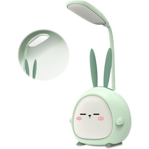 Kalanka-1 Pièce Lampe De Bureau Pour Enfants : Mini Lampe De Bureau Rechargeable Avec Bras Flexible, Lampe De Table Led Avec 3 Températures De Couleur Pour Apprendre À Lire (Vert)