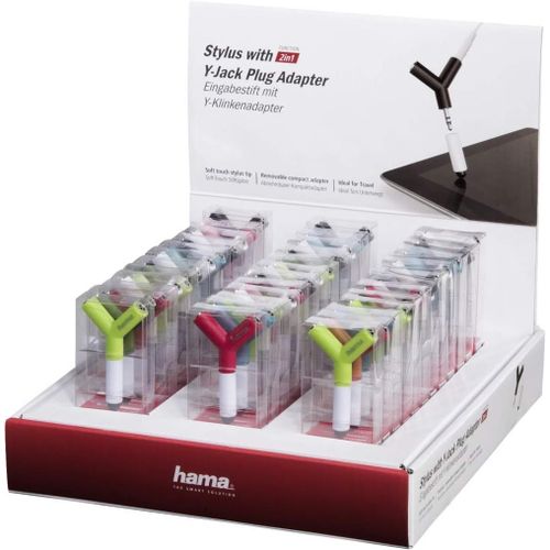 KALANKA-- Stylet 2 en 1 pour tablettes et smartphones, avec adaptateur jack en Y - Coloris assortis