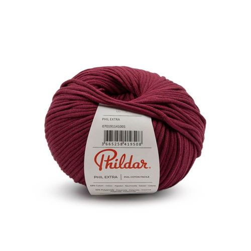 Pelote De Coton Phil Extra De 100gr De Phildar : Douceur Et Polyvalence Pour Toutes Vos Créations. Color : Burgundy