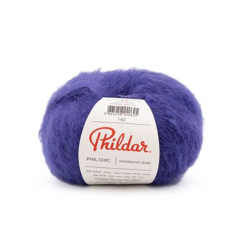 Pelote De Laine Et Mohair Phil Chic - 25gr - Phildar. Color : Lotus Bleu