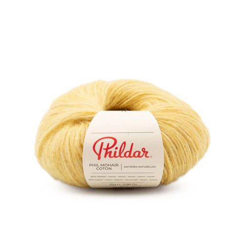 Pelote Phil Mohair Coton 25gr De Phildar : Légèreté Et Élégance Pour Des Créations Raffinées. Color : Jaune D'or