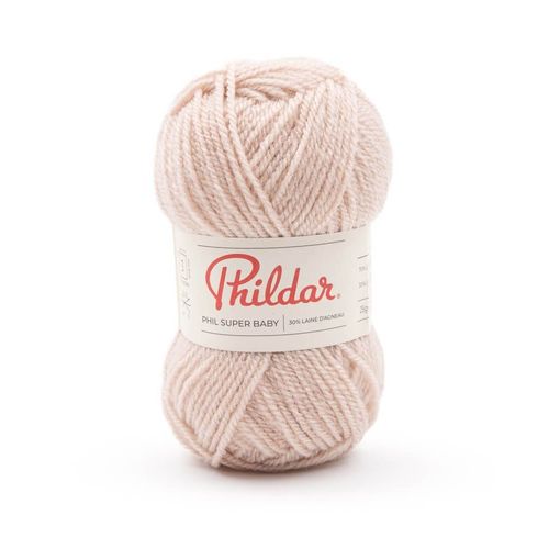 Pelote De Laine À Tricoter Super Baby - 25gr - Phildar - Certifié Oeko-Tex. Color : Rose Poudre