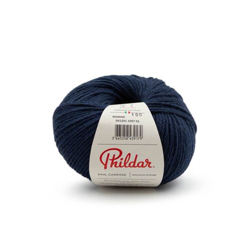 Pelote À Tricoter Phildar Phil Caresse - Douceur Et Facilité D'entretien Pour Toute La Famille. Color : Bleu Marine