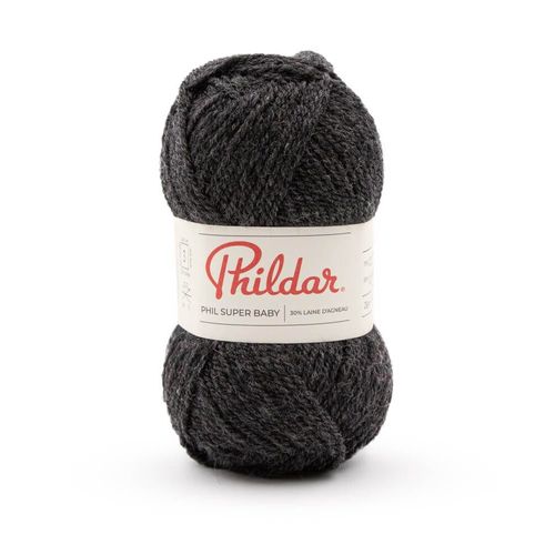 Pelote De Laine À Tricoter Super Baby - 25gr - Phildar - Certifié Oeko-Tex. Color : Anthracite Chiné