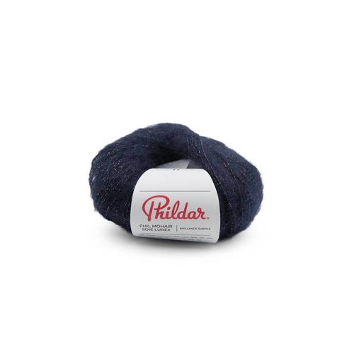 Fil Exceptionnel À Tricoter Phil Mohair Soie Lurex - 25gr - Phildar. Color : Caban Bleu