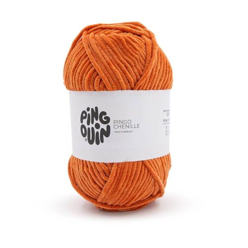 Fil Velours 100gr À Tricoter Pingo Chenille - Pingouin - Certifié Oeko-Tex. Color : Acajou