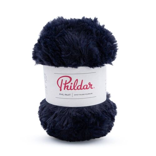 Pelote De Fourrure À Tricoter Phil Inuit - 100gr - Phildar. Color : Caban Bleu