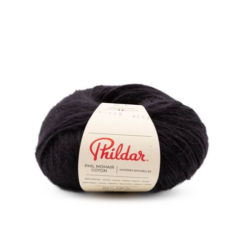 Pelote Phil Mohair Coton 25gr De Phildar : Légèreté Et Élégance Pour Des Créations Raffinées. Color : Noir