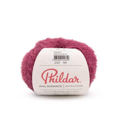Fil Doux Phil Romance - Phildar - Certifié Oeko-Tex. Color : Grenat Rouge