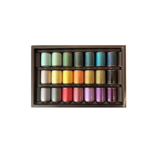 Coffret Brother Cyt21 ¿ 21 Fils À Broder Polyester ¿ Couleurs Premium ¿ Accessoire Officiel Brother. Color : Multicolore