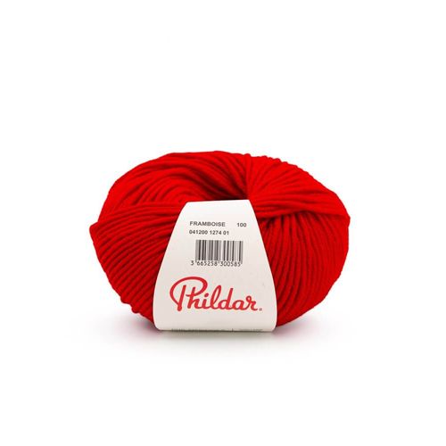 Pelote De Laine Phil Merinos 6 ¿ Douceur Et Qualité Premium Signées Phildar. Color : Rouge